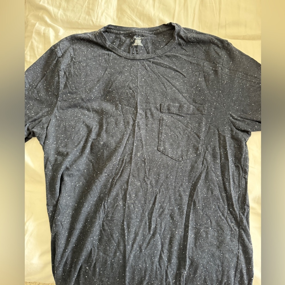 Club Monaco Speckled Black and Grey White Shirt